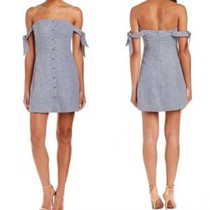 ASTR the Label Araceli Blue Off-the-Shoulder Dress, Medium